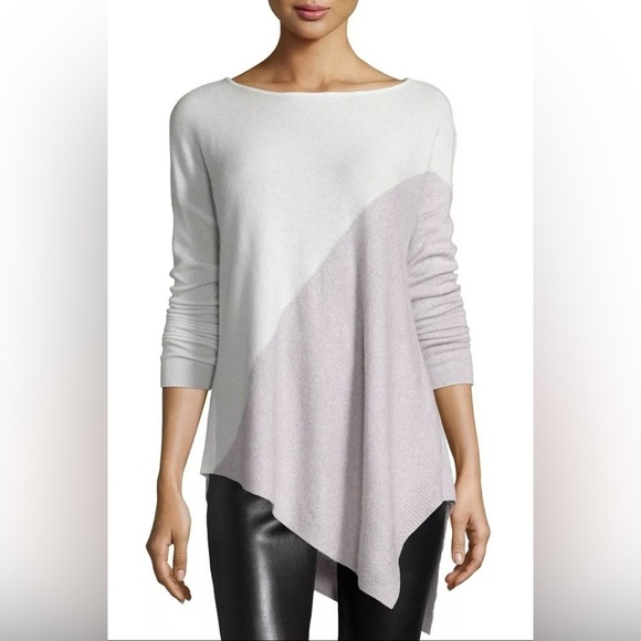 ALICE + OLIVIA | Asymmetrical | Cream & Tan | Sweater | Wool & Cashmere | Small - Picture 1 of 8